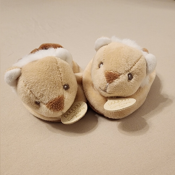 Doudou et Comfanie Paris lion baby booties 0-3 months - Picture 1 of 4